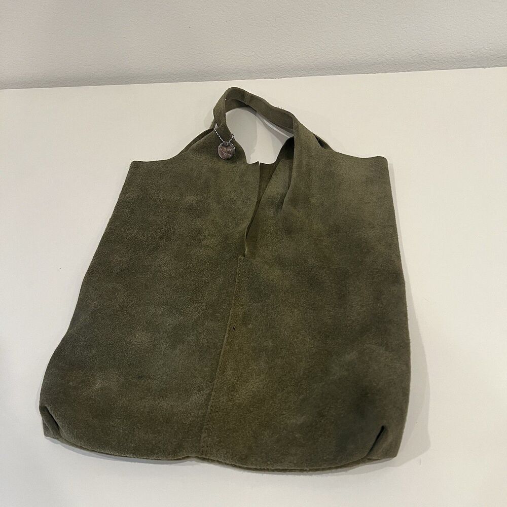 Laura Di Maggio Vtg 90s Slouchy Forest Green Suede Hobo Shoulder Bag With Purse